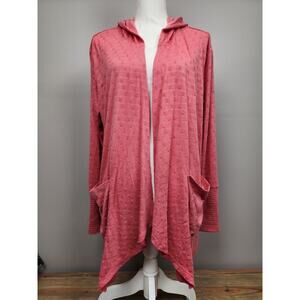 Maurices Womens Cardigan Size XL Open Front Knit Coral